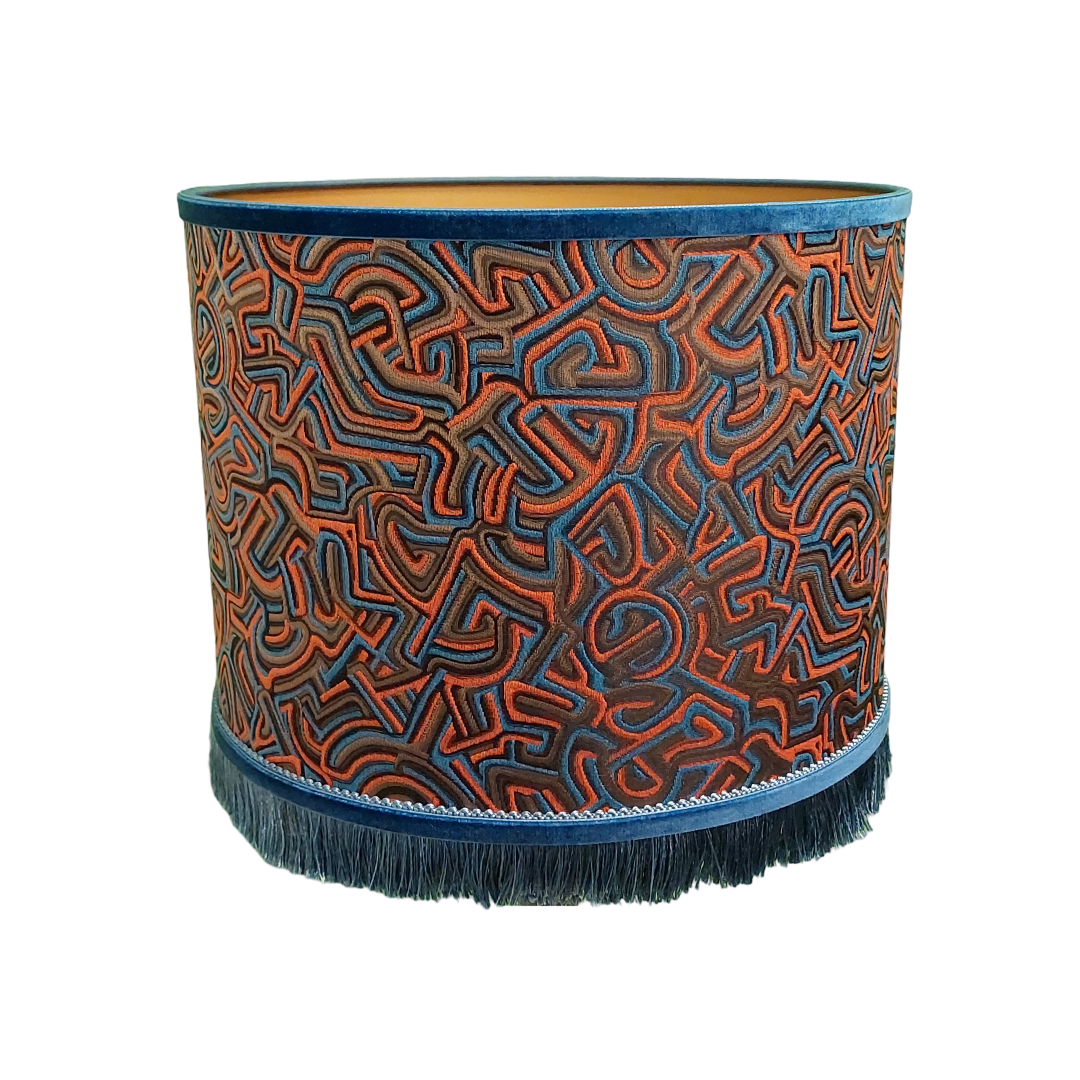 Pucci Swirl Orange – Cylinder – Blue Fringe