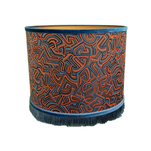 Pucci Swirl Orange – Cylinder – Blue Fringe