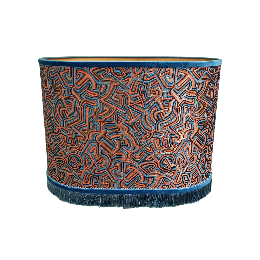 Pucci Swirl Orange – Oval – Blue Fringe