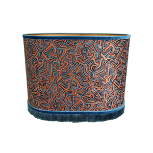 Pucci Swirl Orange – Oval – Blue Fringe