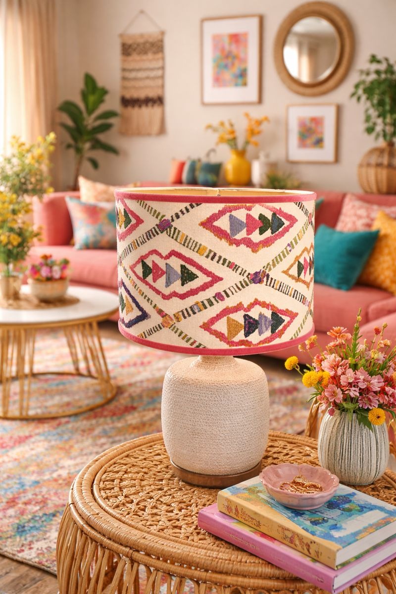 Puglia Lampshade – Cylinder – The Pink Coloured Time - 2